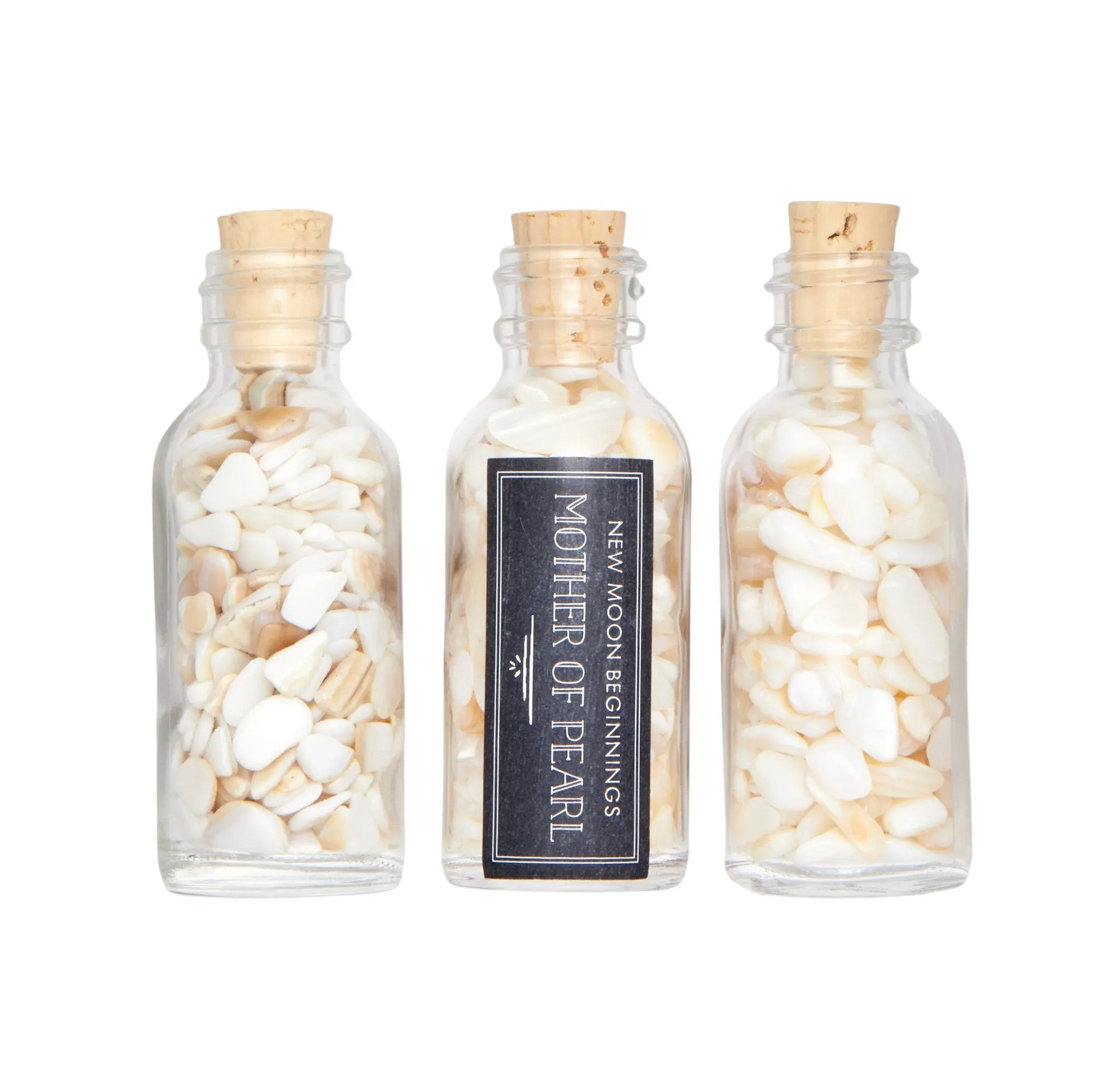 Mother of Pearl Gem Bottle - Polished Chips of Mother of Pearl Crystals