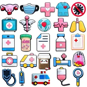 25pcs health workers shoe charms, cute medical field charms for decorating