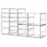 Clear Acrylic Makeup Organizer - 17-Drawer Vanity Storage Set (4 Pack) for Cosmetics, Palettes & Beauty Supplies