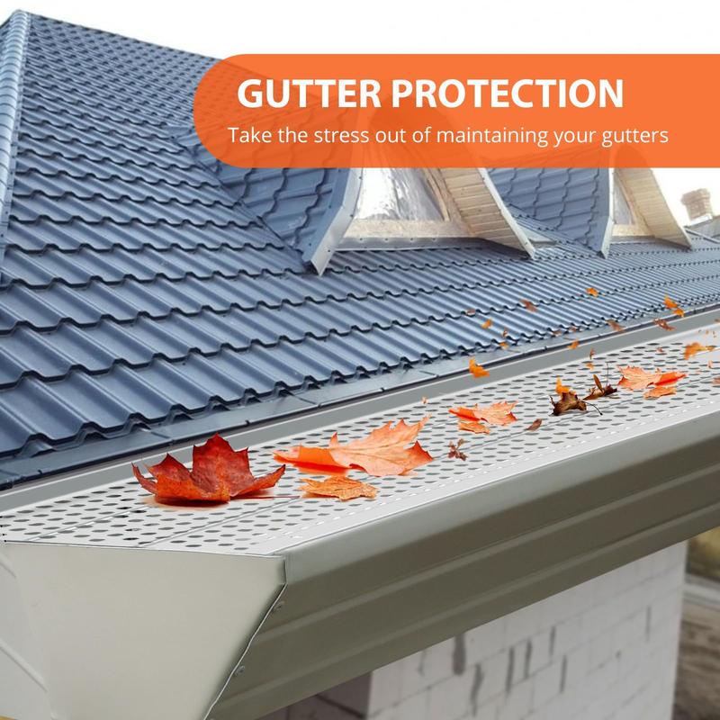 GARVEE Gutter Guard 5 inch 104Ft, Rain Gutter Guard, Aluminum Mesh Heavy Duty, Leaf Filter Guards for Gutters Debris Protection for Roof Gutter, Easy to Install