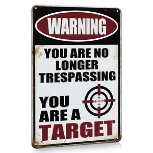 No Trespassing Metal Tin Sign for Man Cave or Bar - Vintage Wall Decor with Humorous Touch fashion 2025