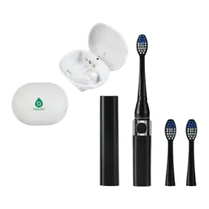 Pursonic Portable Oral Care Bundle – Black Sonic Toothbrush with Bonus Heads + Toothbrush UV Sterilizer