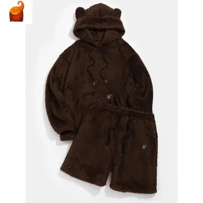 Teddy Bear Hoodie with Ears and Shorts TikTok Shop