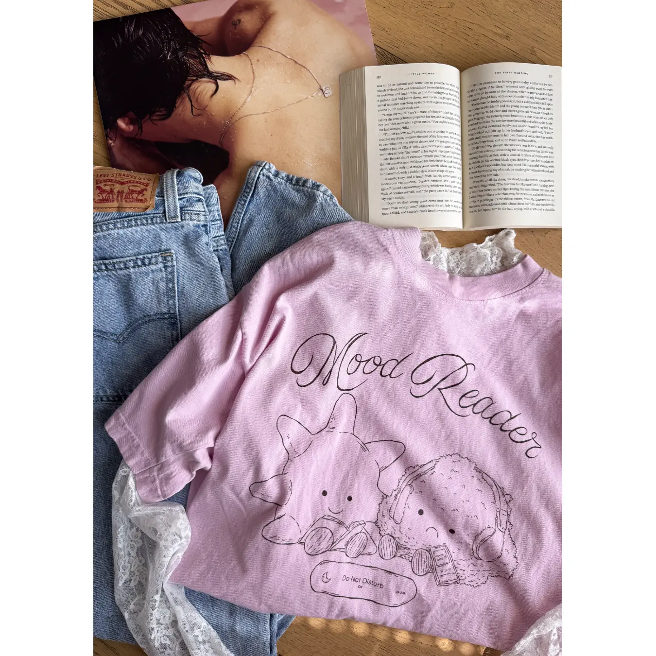 mood reader tee in pink mood reader tee in pink