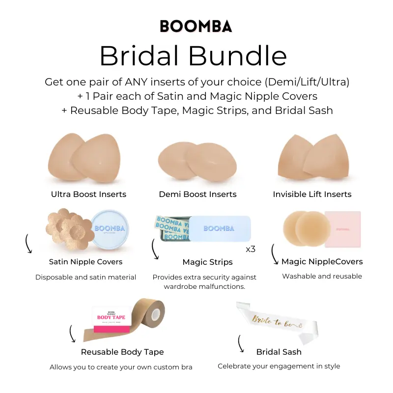 BOOMBA Bridal Bundle - Patented Sticky Inserts - Pack of 5