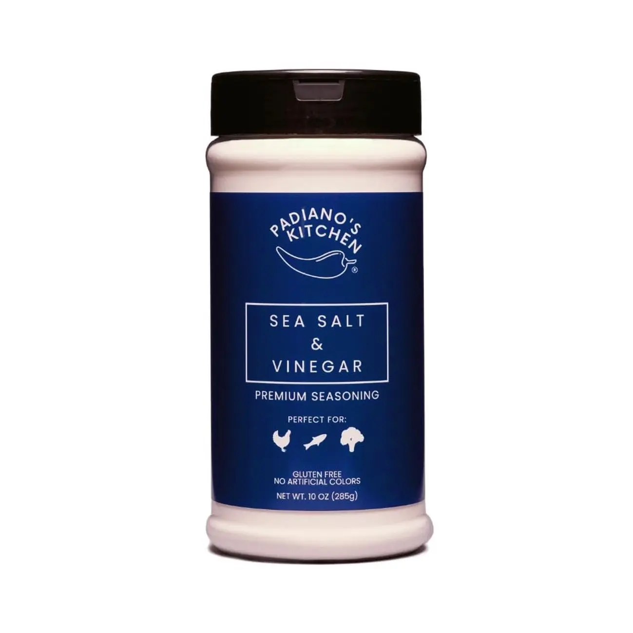 Sea Salt & Vinegar Seasoning, 10 oz, Premium Dye-Free Spice Blend from Padiano's Kitchen, Made in USA