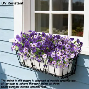 8 Pack Outdoor Artificial Pansy Flowers, Decorative Fake Flowers, Long Lasting UV Resistant Non Fade, No Care No Water, Great For Window Hanging Planter, Front Porch, Garden, Wedding, Party, Hotel Indoor Outdoor Decoration, weatherproof, lifelike