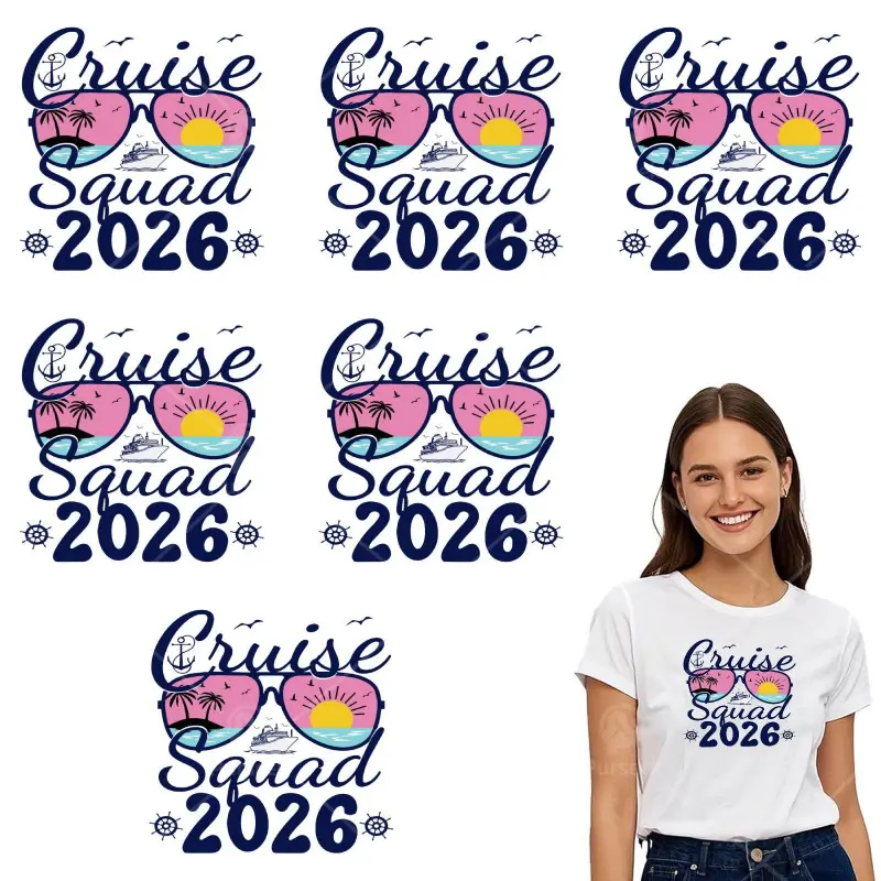 6 Pack Iron on Patches for Clothes Logo Appliques for Family Outing Team 2026 Embroidered Stickers for Jackets Bags Iron on Transfers Decals