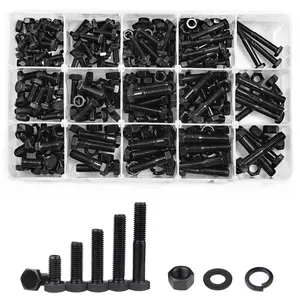 615 pcs Grade 8 Bolts and Nuts Assortment Kit, 1/4-20 5/16-18 3/8-16 UNC Heavy Duty Hex Bolts Screws Assorted Set,Including Bolts Nuts Washers 15 Sizes, Length 1/2" to 2"