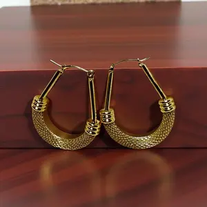 Stainless Steel Earring 18 K Gold