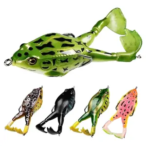 5PCS Frog Lures Baits Fishing Tools Double Propeller Legs Silicone Soft Treble Hook 13.5g Topwater Wobblers Artificial Baits Catfish Fishing Lures Outdoorfun