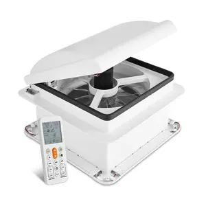 Hike Crew 14” RV Roof Vent Fan w/ LED Light | 12V 10-Speed Intake & Exhaust Camper Fan | Remote, Auto Temperature, Rain Sensor & Electronic Open/Close | Includes Screws & Garnish | White Lid