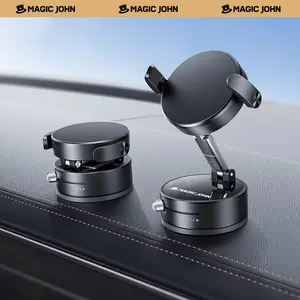 New - MAGIC JOHN Upgraded Magnetic Phone Holder with 360° Rotation, Strong Magnet, Foldable and Portable Design, Perfect for Cars, Glass, Gyms, and Other Smooth Surfaces