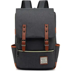 UGRACE Slim Business Laptop Backpack Casual Daypacks College Shoulder Bag for Men Women, Tear Resistant Unique Travelling Backpack Fits up to 15.6 Inch Laptop in ‎Charcoal Black UGRACE