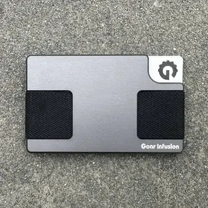 Ultra Thin Aluminum Wallet with Cash Strap