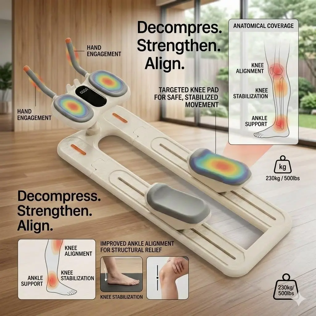 Adjustable Multiple Levels Quiet Sliding Crawling Trainer - Foldable Home Fitness Equipment for Core Strength Training, Lumbar Spine Support, Easy Storage