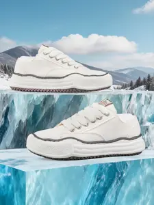 2026 Trendy Dissolve Shoes for Men, Low Top Canvas Sneakers, Sports Shoes, Walking Shoes, Thick Sole Height Boost, Unique Versatile Casual Shoes