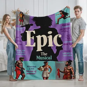 Epic The Musical Inspired Artistic Graphic Print Blanket Cozy Home Decor for Theater Fans Perfect Gift for Music Lovers Drama Enthusiasts Ideal for Living Room Bedroom Use Birthday Christmas Anniversary Presents for Adults and Teens Who Appreciate