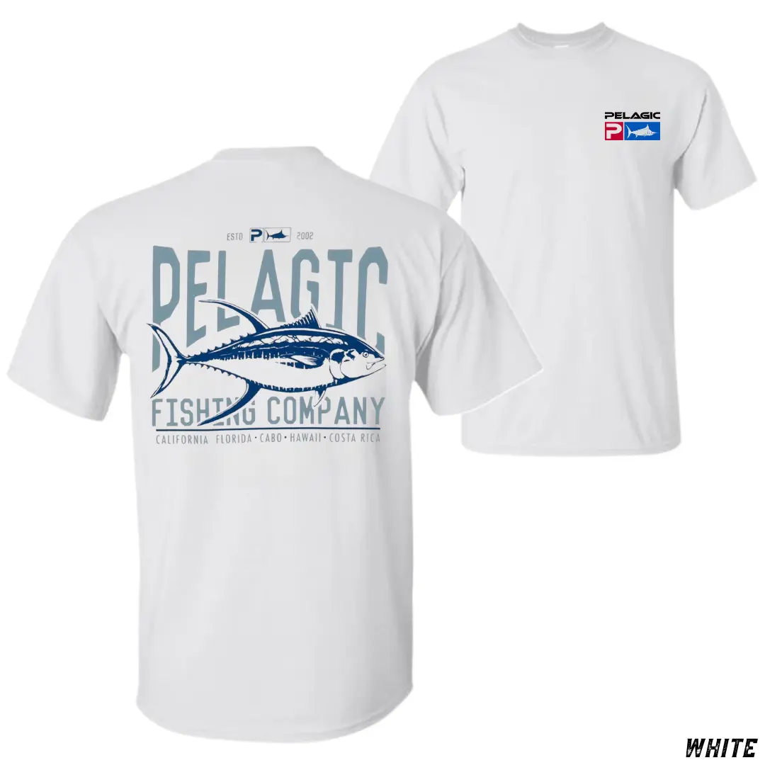 Pelagic Fishing Company Tuna T-Shirt, Offshore Fishing Graphic Tee,  Soft Cotton Blend Shirt for Men & Women, Coastal Lifestyle & Fishing Enthusiast Gift