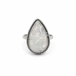 Yaya's One-of-a-Kind Rainbow Moonstone Sterling Silver Ring - Size 8.5 - ID 032