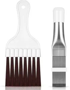 Air Conditioner Condenser Fin Comb, Fin Cleaning Brush Air Conditioner Coil Cleaner Refrigerator Coil Cleaning Whisk Brush Evaporator Radiator Repair Tool(2 Pieces)