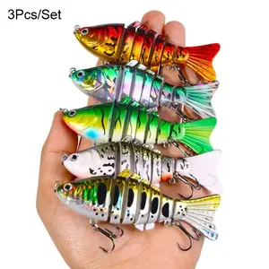 Artificial Fishing Bait with Hook,Multi Jointed Swim Crank Fishing Lure,Slow Sinking Lifelike Bass Lure Suitable for Fresh Water and Saltwater,Outdoor Fishing Equipment for Beginners,Fishing Lures Set