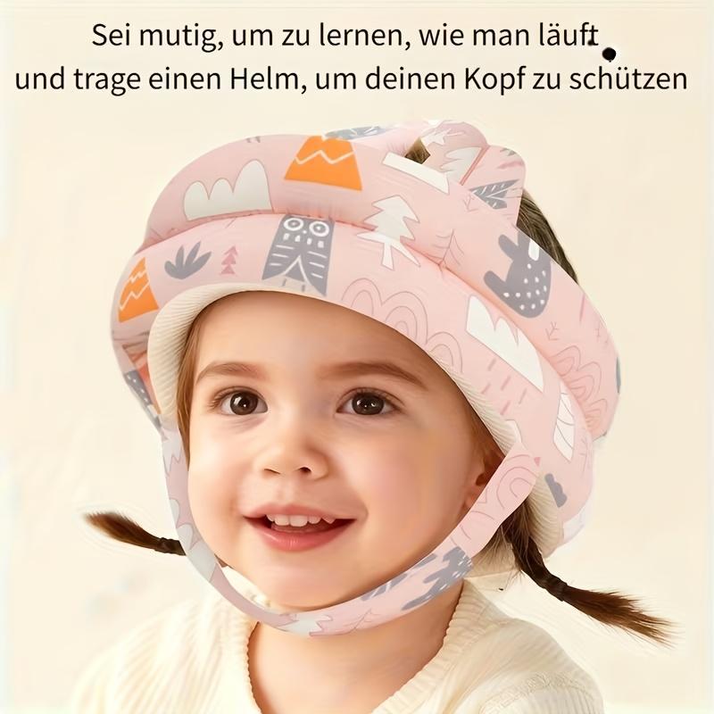 Baby Head Protector Hat - 1pc Cute Cartoon Caps with Designs, Adjustable for 6-24 Months Toddlers, Outdoor Play Walking Safety Essential, Grows with, Ideal Halloween Gift