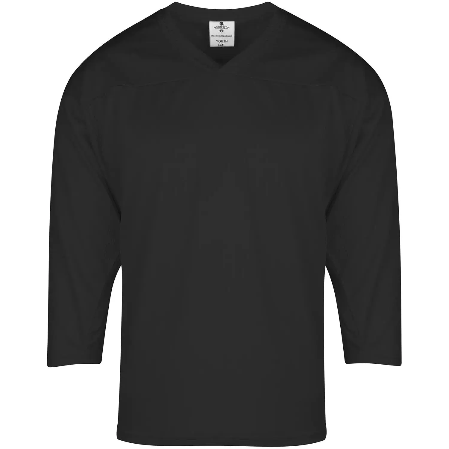 Exxact Sports Hockey Jerseys For Men, Hockey Practice Jersey Adult, Full Sleeve Hockey Blank Jersey, Ice Hockey Jersey (Black)