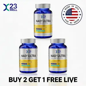 Live Exclusive B2G1 - 23 WELL Ultra NAD+ Anti-Aging Support, Liposomal Technology with Resveratrol & CaAKG, 60 Caps