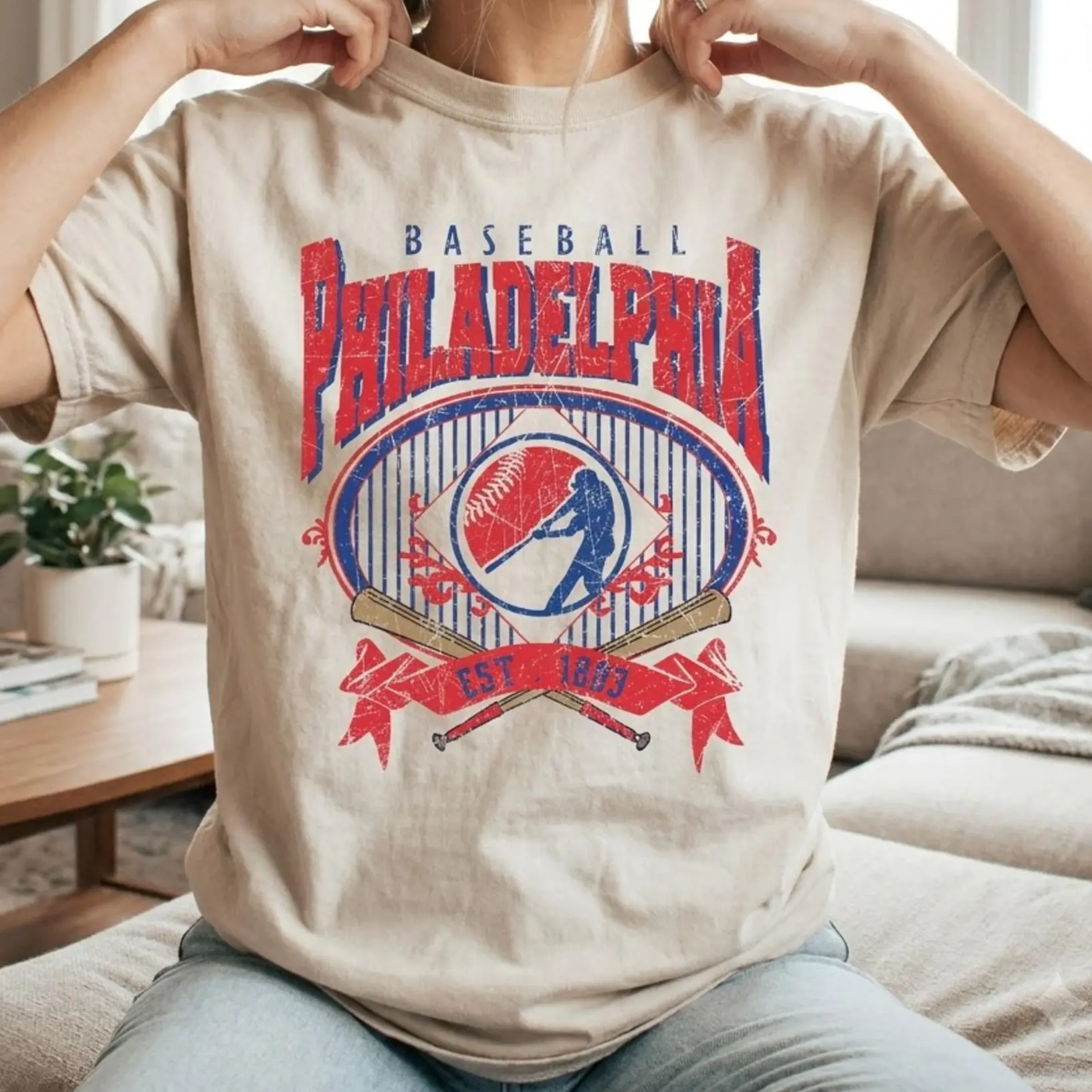 [Sale Up To 50%] Vintage 90s Style Philadelphia Baseball Shirt, Game Day Tshirt, Philadelphia Team Baseball Tee, Sunday Philadelphia Mascot T-Shirt, Phillies Fan Apparel