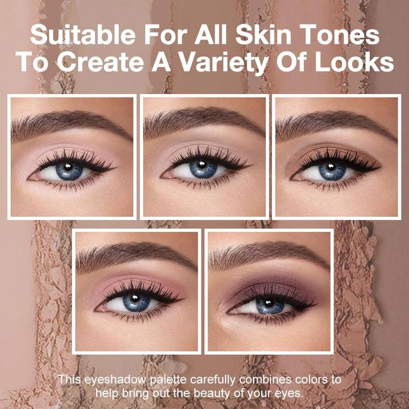 Matte Nude Eyeshadow Makeup Palette, Nude Pink Brown Taupe Neutral Matte Smokey Cream Mini Eye Shadow Palette Makeup for Older Women Blue Green Eyes, Contour Make up Palettes sombras de ojos