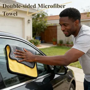 Double-sided Microfiber Detailing Towel, Durable Car Cleaning Drying Cloth, Car Care Cloth, Car Auto Wash Towel, Professional Car Washing Accessories