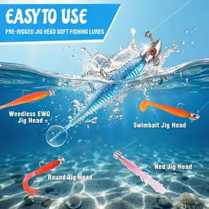 Fishing Lures Kit, 211pcs Tackle Box with Tackle Included, Bass Fishing Kit with Jig Head Lures, Soft Baits, Hooks, Weights, Freshwater Fishing Gear for Walleye Crappie Trout