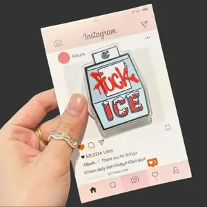 ICE Hard Enamel Magnetic Phone Grip - Bold Protest Statement MagSafe Holder - Supports CHIRLA & Immigration Rights - Durable Acrylic Accessory
