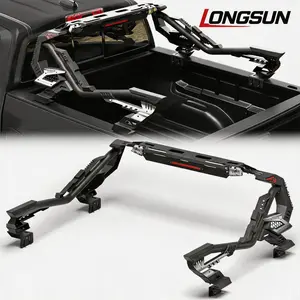 Longsun Truck Roll Bar Adjustable Chase Rack for Full-Size Trucks, Heavy Duty Sport Bar Compatible with CHEVROLET COLORADO，TOYOTA TACOMA，NISSAN FRONTIER，JEEP GLADIATOR，GMC CANYON，FORD RANGER，HONDA RIDGELINE，  No-Drill Installation license accessories car