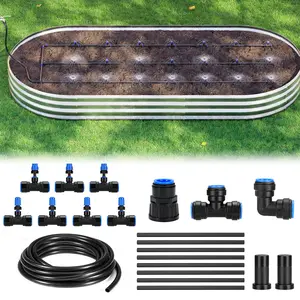 HIRALIY Raised Bed Drip Irrigation Kit, DIY Garden Grid Watering System, Above Ground Irrigation System, for Raised Beds