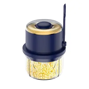 Portable Electric Garlic Chopper & Mincer 6-Blade MiniVeggie Cutter with Large Glass Cup Wireless Cordless Easy-Clean Kitchen Food Processor for Garlic Meat Ginger