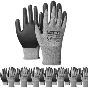Safety Work Gloves, 12 Pairs, Foam Coated, Seamless Knit Nylon, Home Improvement, Enhanced Grip & Comfort, Durable Gloves, Strong Work Gloves