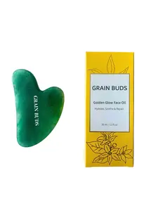 Jade Gua Sha and Golden Glow Face Oil-30ml  Bundle