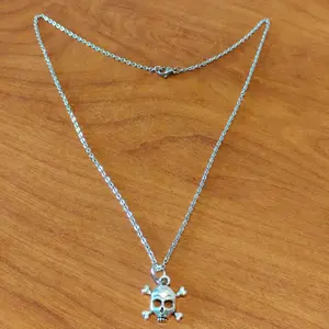 Mens Stainless Steel Skull Pendant Necklace with 18 Inch Chain Compact Design Metal Coating #sn001