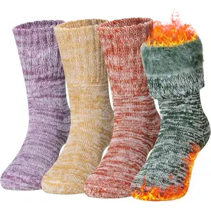 Kids warm thermal socks for toddler boy girls winter ski thick insulated heated boot socks for extreme cold weather 4 pairs