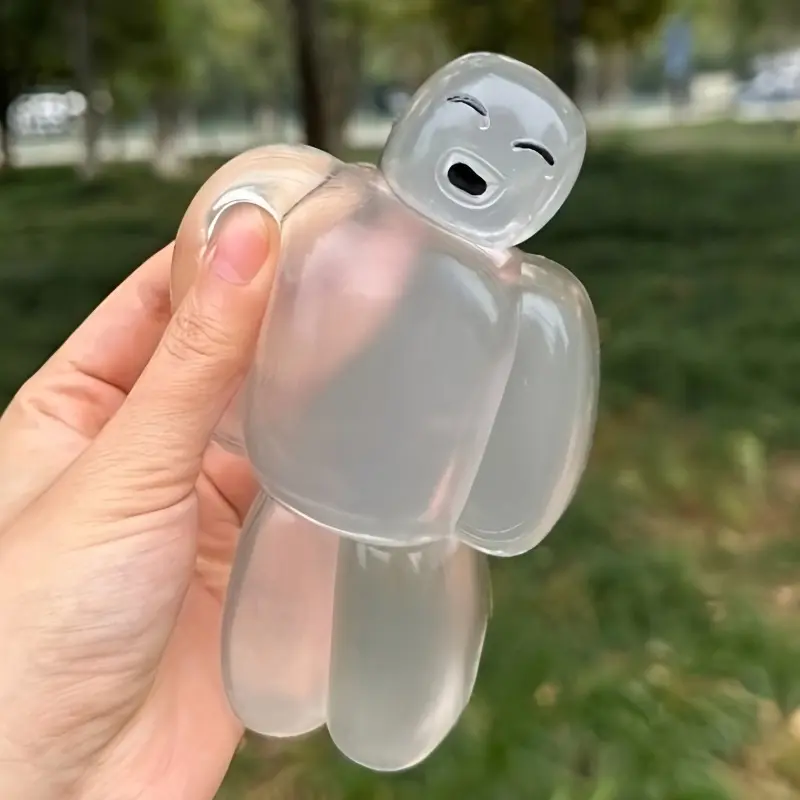 Squishy Transparent Jelly Robot Sticky Toy Funny Super Soft Slow Rebound Water Sense Squeeze Toy Kawaii Stress-relieving Gift