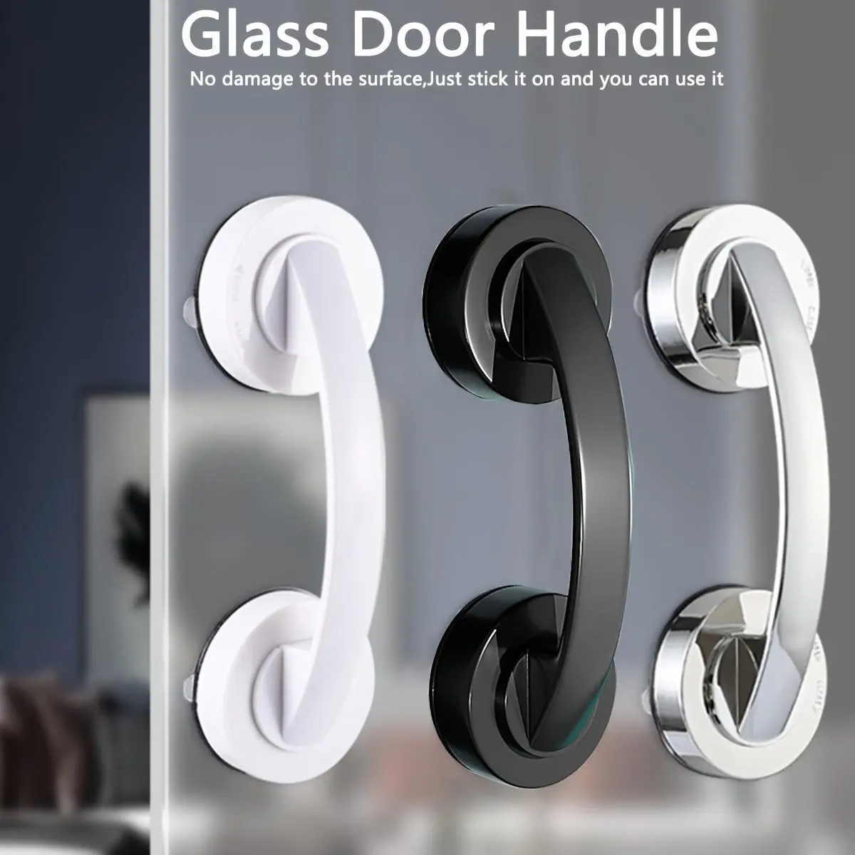 suction cup door handle - Modern bathroom sliding door handle, bathroom push-pull door handle