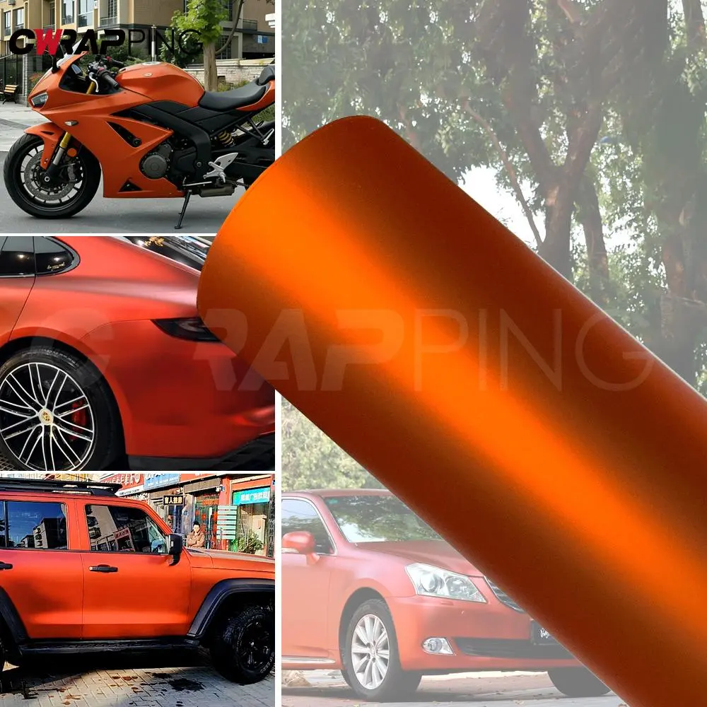 Romanee Orange Wrap Vinyl Car Wrapping Film Anti-Scratch Self-Adhesive Waterproof Motorcycle Accessories Stickers for Car Decals