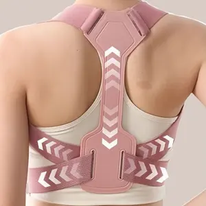 1pc Black & Pink Invisible Resin Back Brace - Dragon Bone Design Unisex Wear Hunchback Aid, Adjustable Comfortable Shoulder Support for Adults, Fitness Healthcare Tool