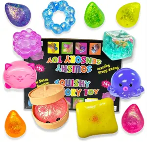 1/2/4 PCS Random Mystery Glitter Dumpling Surprise Pack - Soft Squishy Sensory Fidget Stress Relief Toy