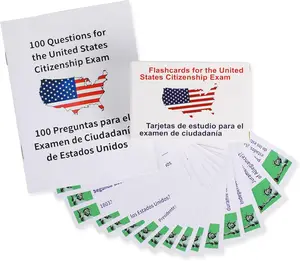 U.S Citizenship Flash Cards 2025 -English/Spanish,Naturalization Study Guide with 100 USCivics Questions & Answers, US Civics TestFlash Cards Combo Set, Set with BilingualBooklet Flashcards