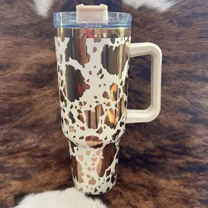 Cow Print Copper Tumbler - Perfect for Your Drinks - Bottle, Drinkware Engraved Reusable Portable