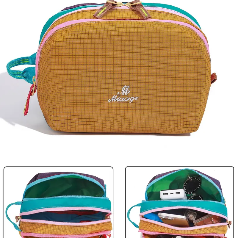 Women's Travel Makeup and Toiletry Bag Organizer, Travel Makeup Bags Organizers, Makeup Organizer Pouch, Makeup Storage Bag, Travel Beauty Bag with Three Main Zippered Compartments for Categorizing Daily Cosmetics and Toiletries