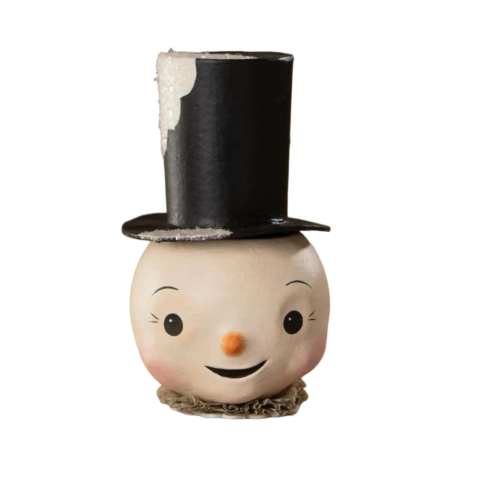 Bethany Lowe Mr. Snowman Container with Hidden Compartment, Christmas Ornament, Christmas Decoration, Home Decor, Hat-Design Home Organizer Storage Jar, 3.5X3x5.25"